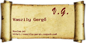 Vaszily Gergő névjegykártya
