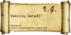 Vaszily Gergő névjegykártya